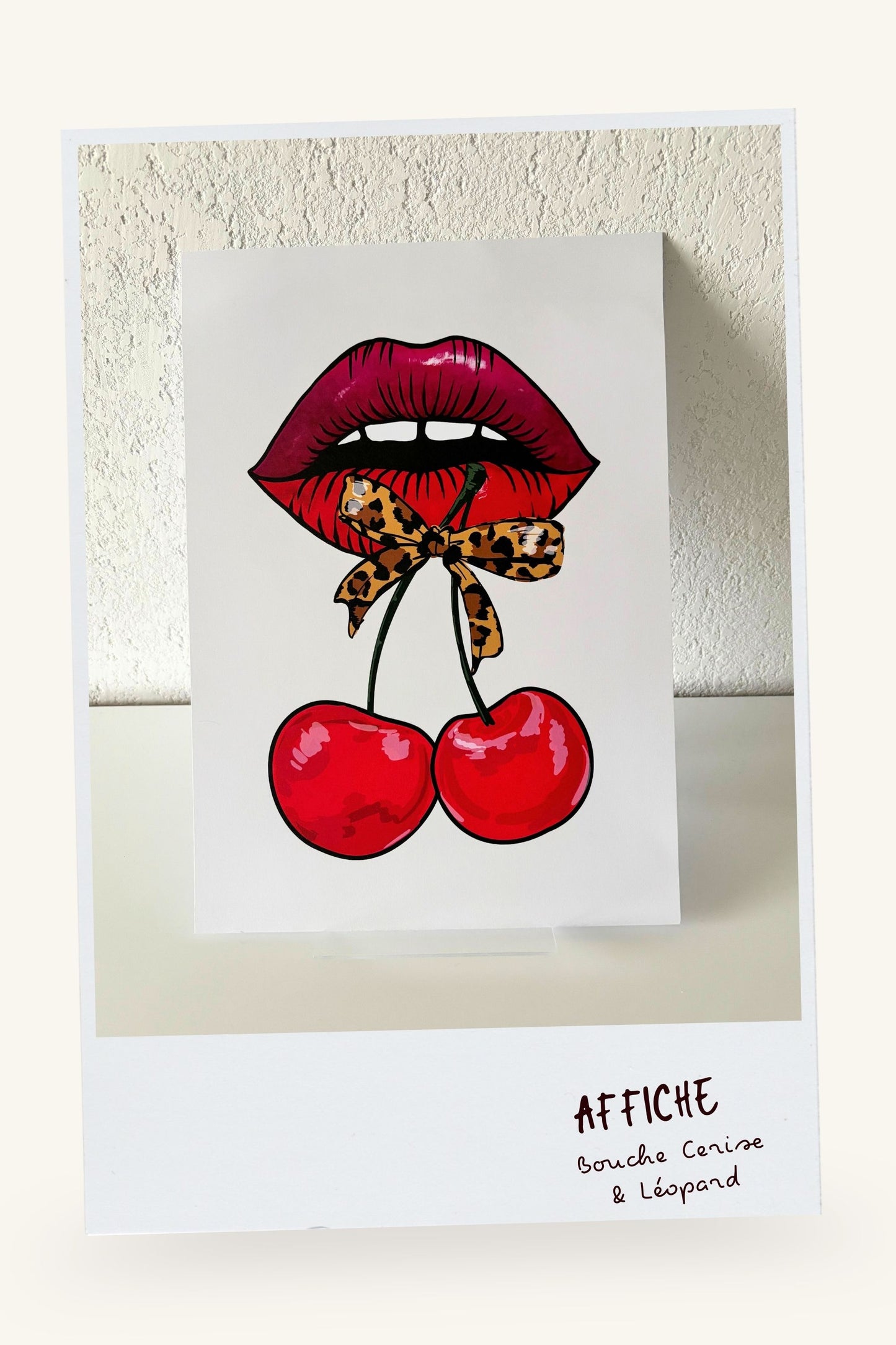 Affiche "Bouche Cerise & Léopard"