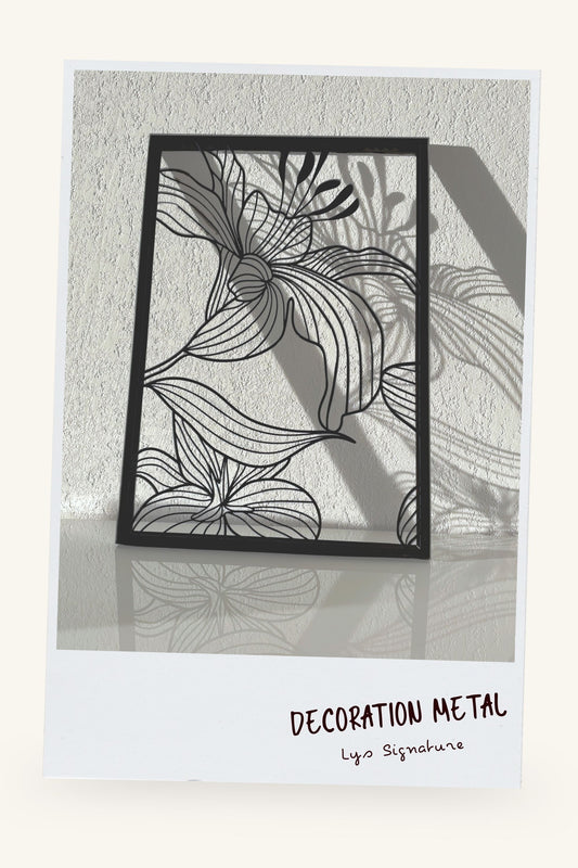 Décoration Murale Métal Noir "Lys Signature"
