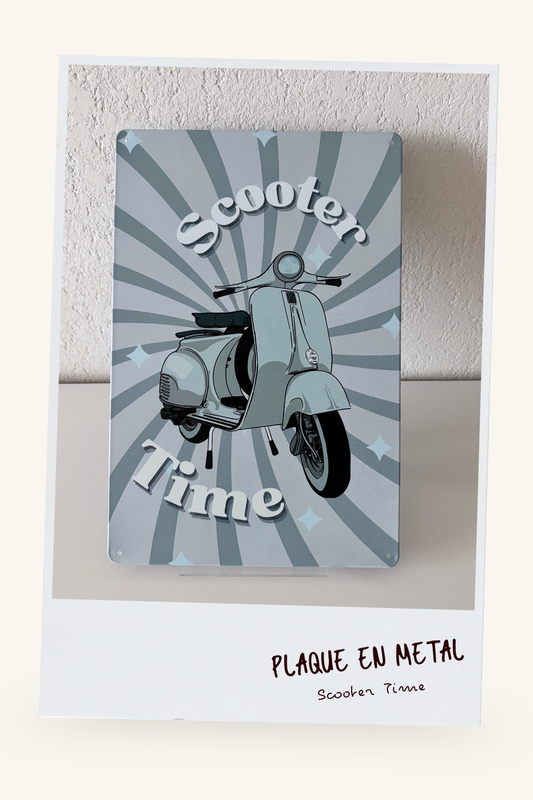 Plaque Métal "Scooter Time"