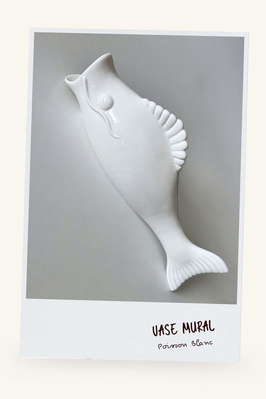 Vase Mural "Poisson Blanc"